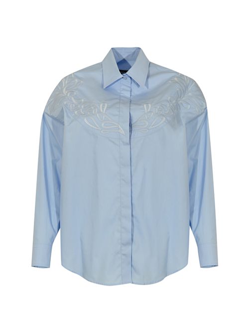Camicia over in popeline di cotone con ricami DONDUP | DC432 PF0010 XXXW807